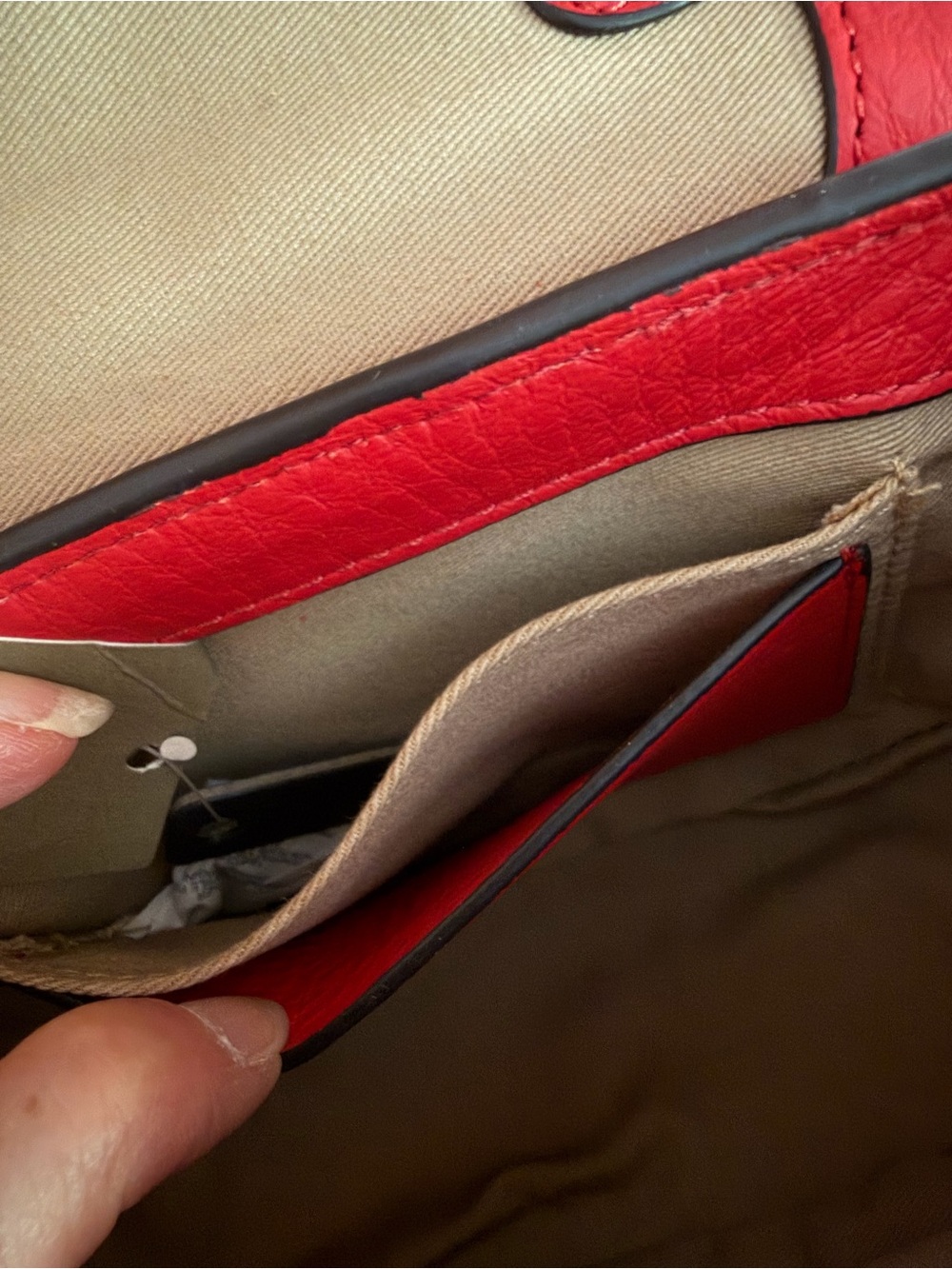 J Crew Red Leather Crossbody Bag with Brass Buckle - Picture 8 of 11